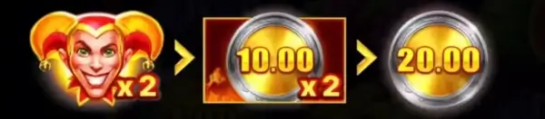 Royal Joker Joker-Multiplikator-Funktion mit x2-Multiplikator, der den Münzwert von 10.00 auf 20.00 erhöht